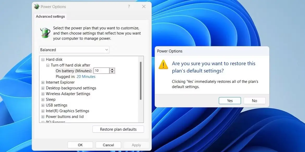 Cách Reset Power Plan về mặc định trong Windows 2