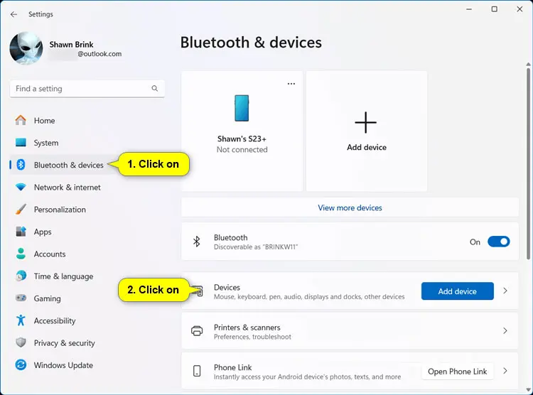 Cách kết nối với BTPAN (Bluetooth Personal Area Network) trong Windows 11 2