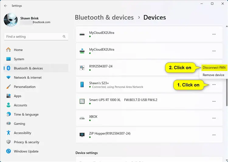 Cách kết nối với BTPAN (Bluetooth Personal Area Network) trong Windows 11 16
