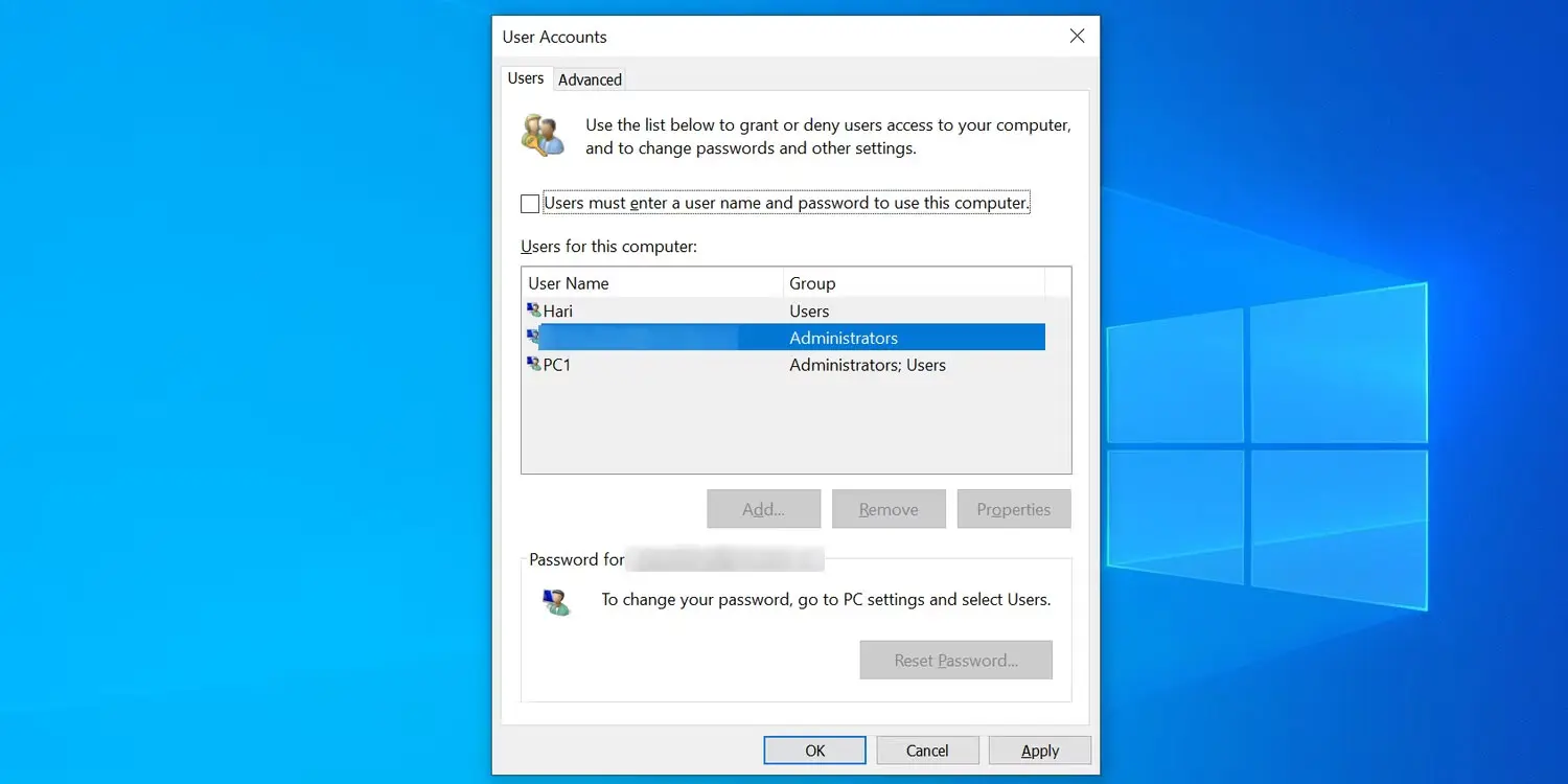 Cách tự động đăng nhập vào tài khoản người dùng trên Windows 11/10 6