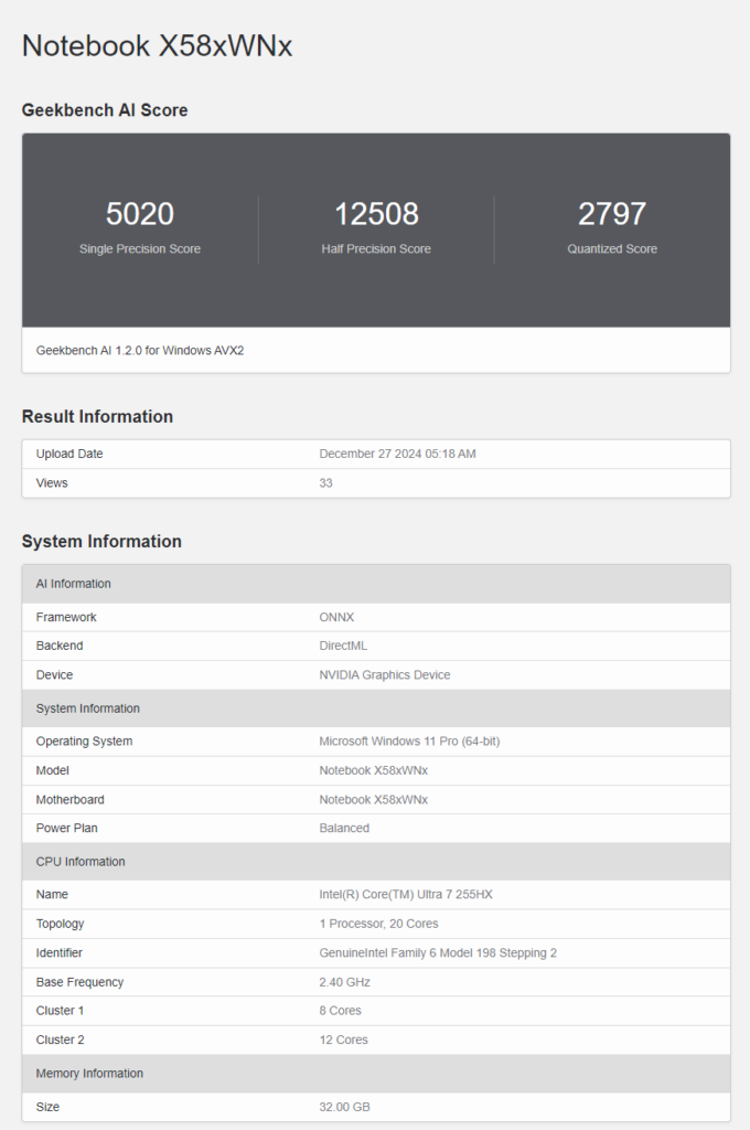 Intel Core Ultra 7 255hx Arrow Lake Hx Xuất Hiện Trên Geekbench 01