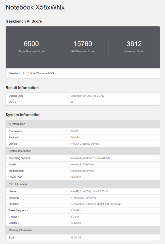 Intel Core Ultra 7 255hx Arrow Lake Hx Xuất Hiện Trên Geekbench 02