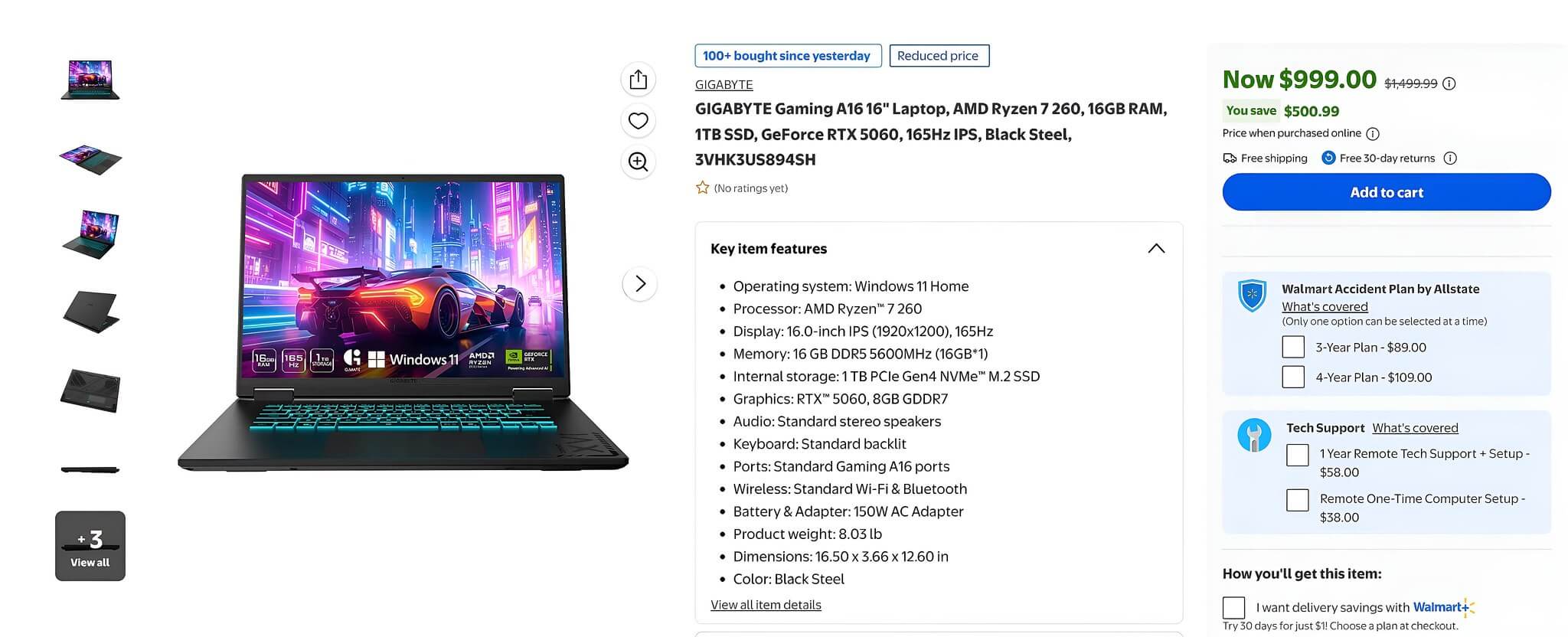 GIGABYTE RTX 5060 Gaming Laptops giảm giá sâu tại Walmart - Mua ngay