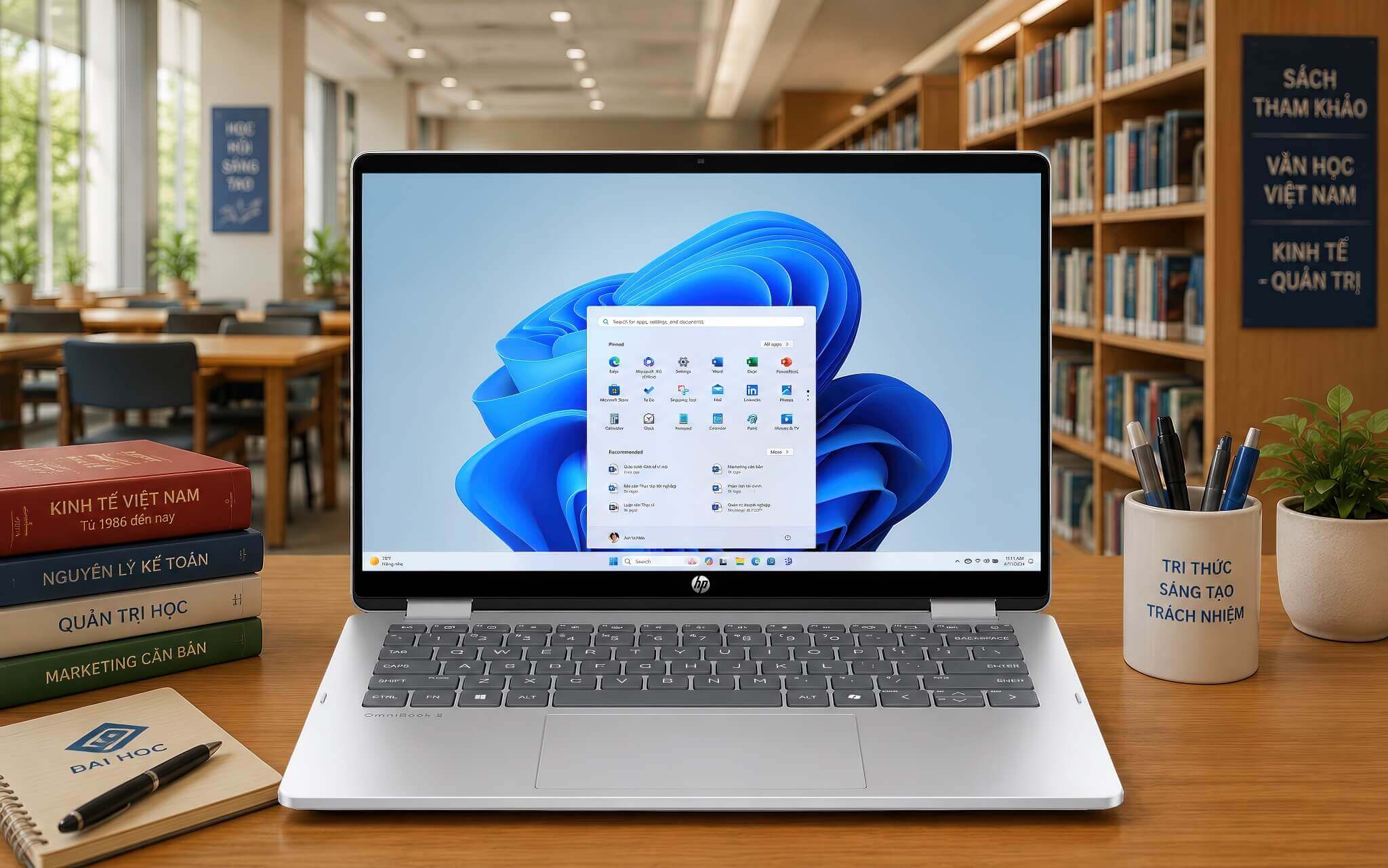HP OmniBook 5 Flip - Thiết kế xoay gập linh hoạt giúp chuyển đổi chế độ