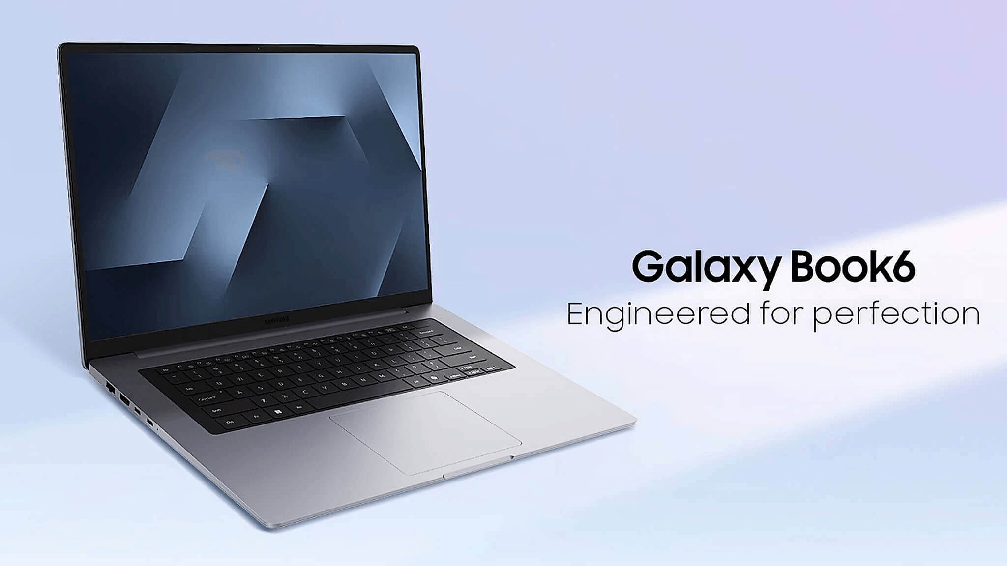 Samsung Galaxy Book6 16 inch màn AMOLED lớn hiển thị nội dung sáng tạo, vỏ nhôm mỏng đặt trên bàn làm việc