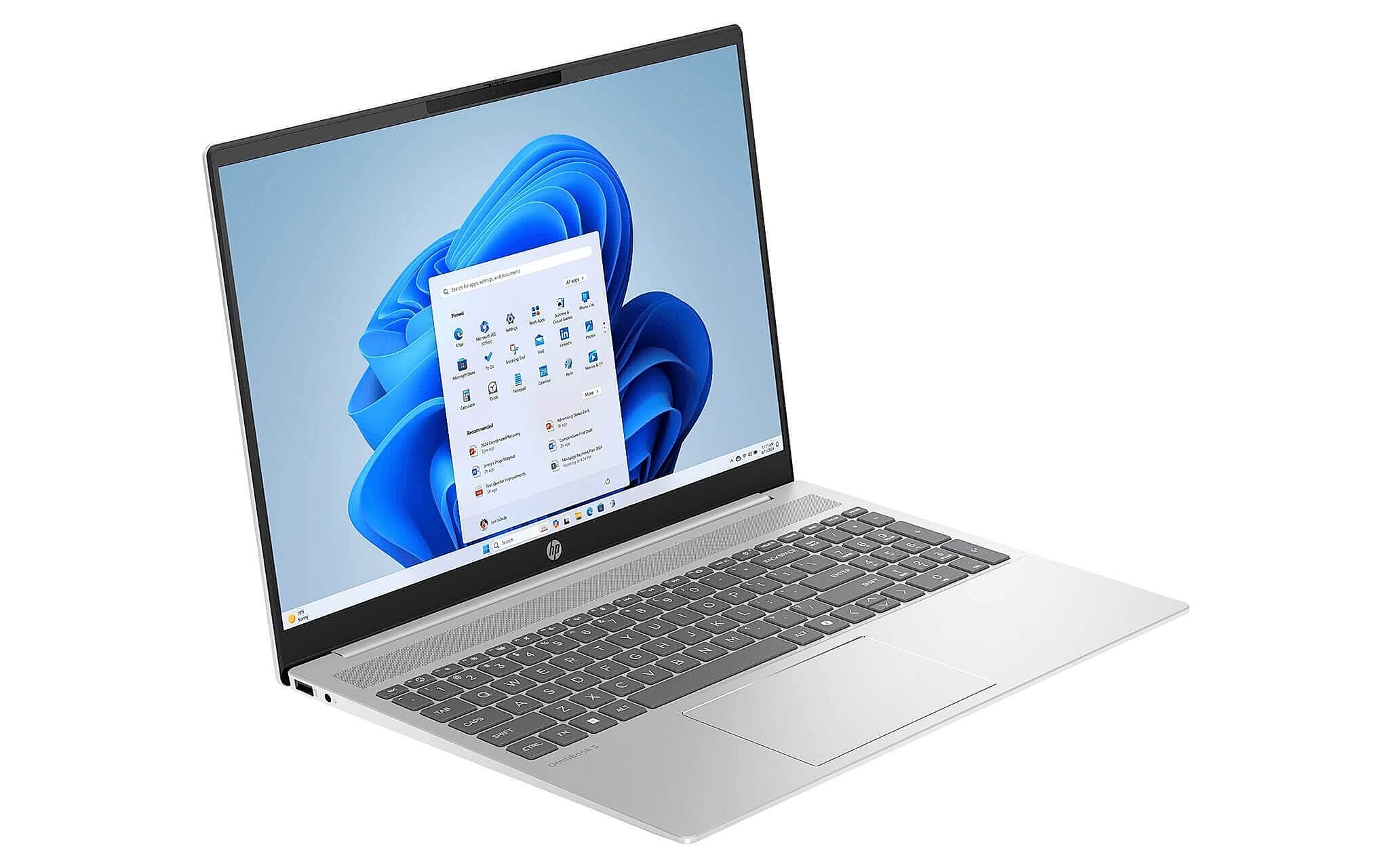 Laptop HP OmniBook 5 màn 16 inch mở IDE và terminal cho dev chạy Docker