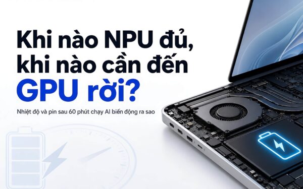 Chạy AI Local trên laptop mỏng nhẹ: Khi nào NPU đủ, khi nào cần đến GPU rời?