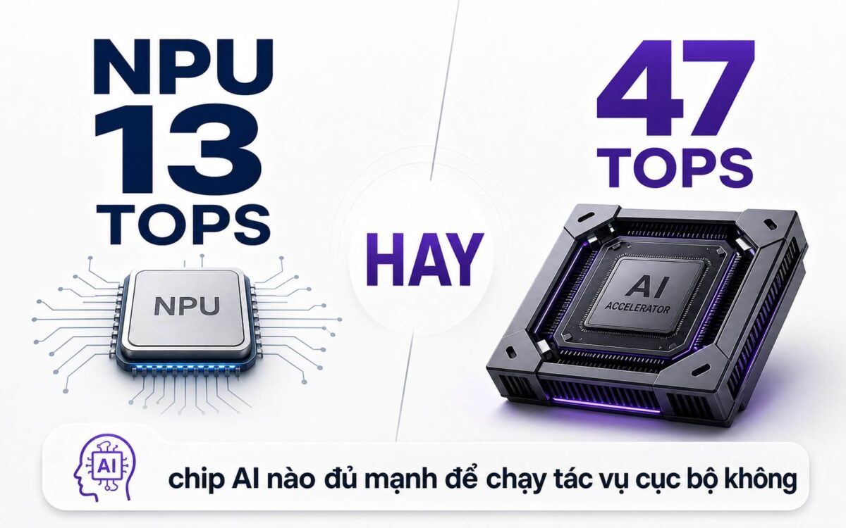 NPU 13 TOPS và 47 TOPS: chip AI nào đủ mạnh để chạy tác vụ cục bộ không cần đám mây
