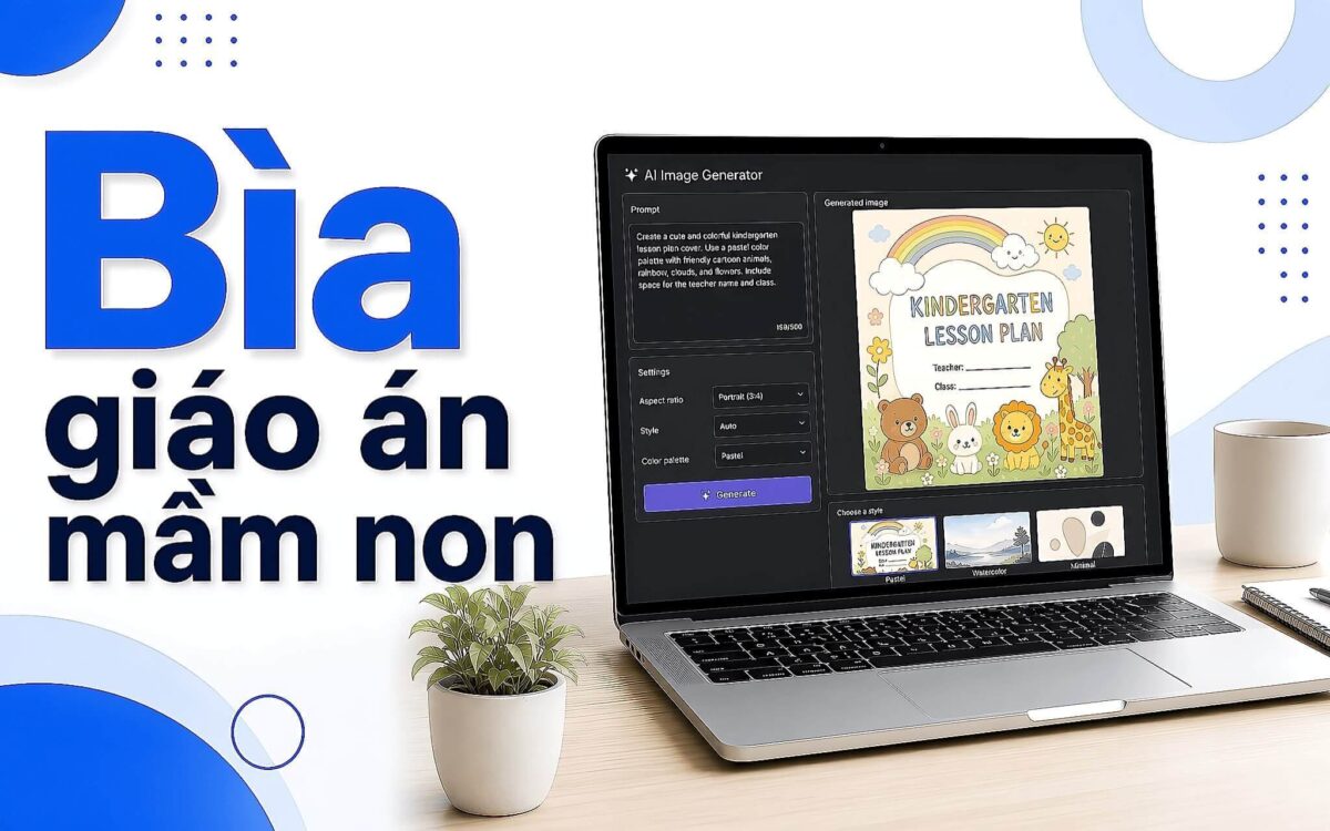 Bìa giáo án mầm non: Prompt AI thay bộ mẫu Word tải sẵn?
