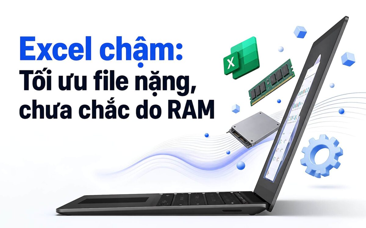Excel chạy chậm: Dung lượng file cần tối ưu, chưa chắc thiếu RAM