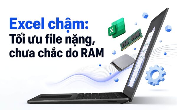 Excel chạy chậm: Dung lượng file cần tối ưu, chưa chắc thiếu RAM