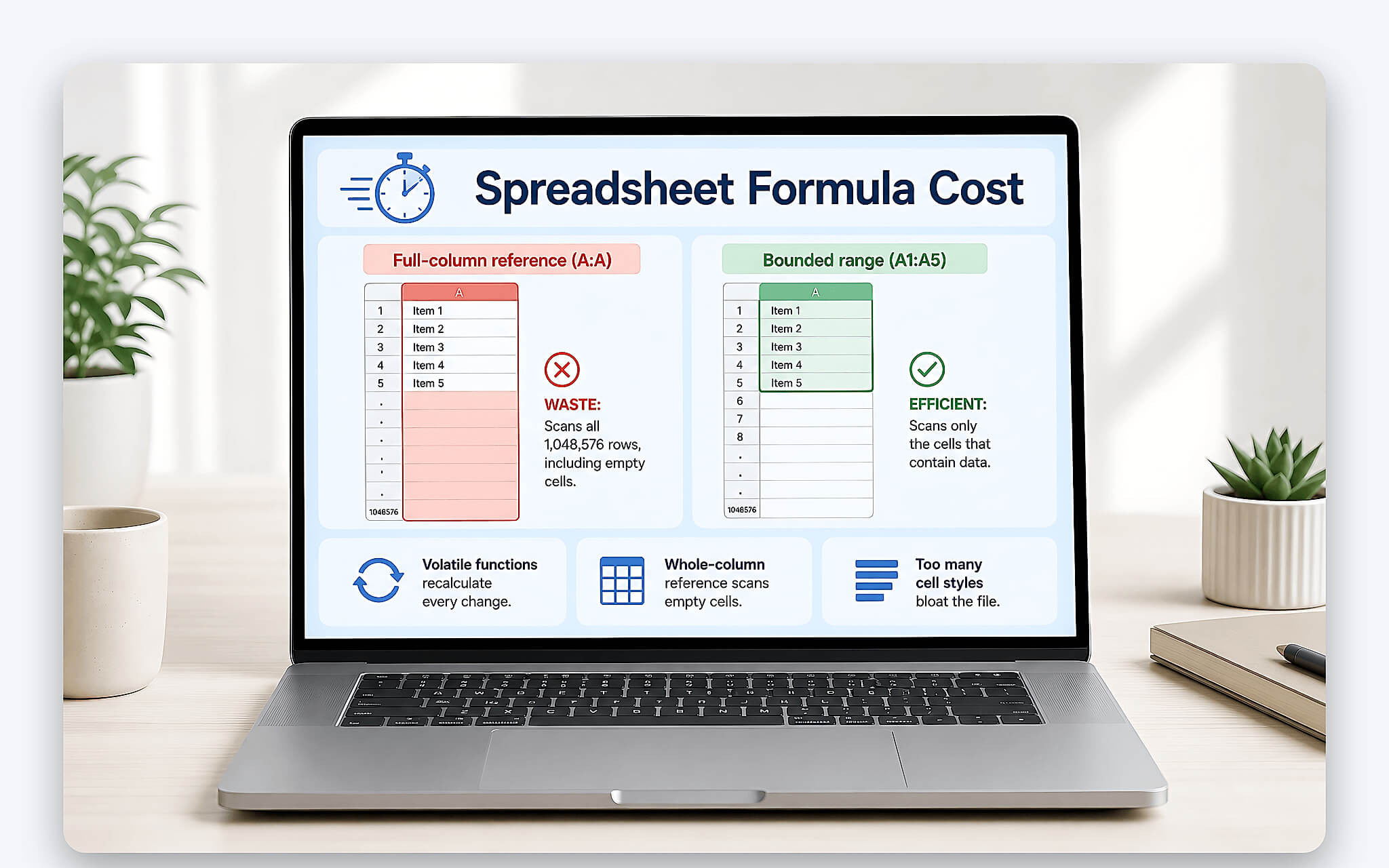 Excel chạy chậm vì hàm biến động và định dạng dư thừa Excel chạy chậm vì hàm biến động và định dạng dư thừa