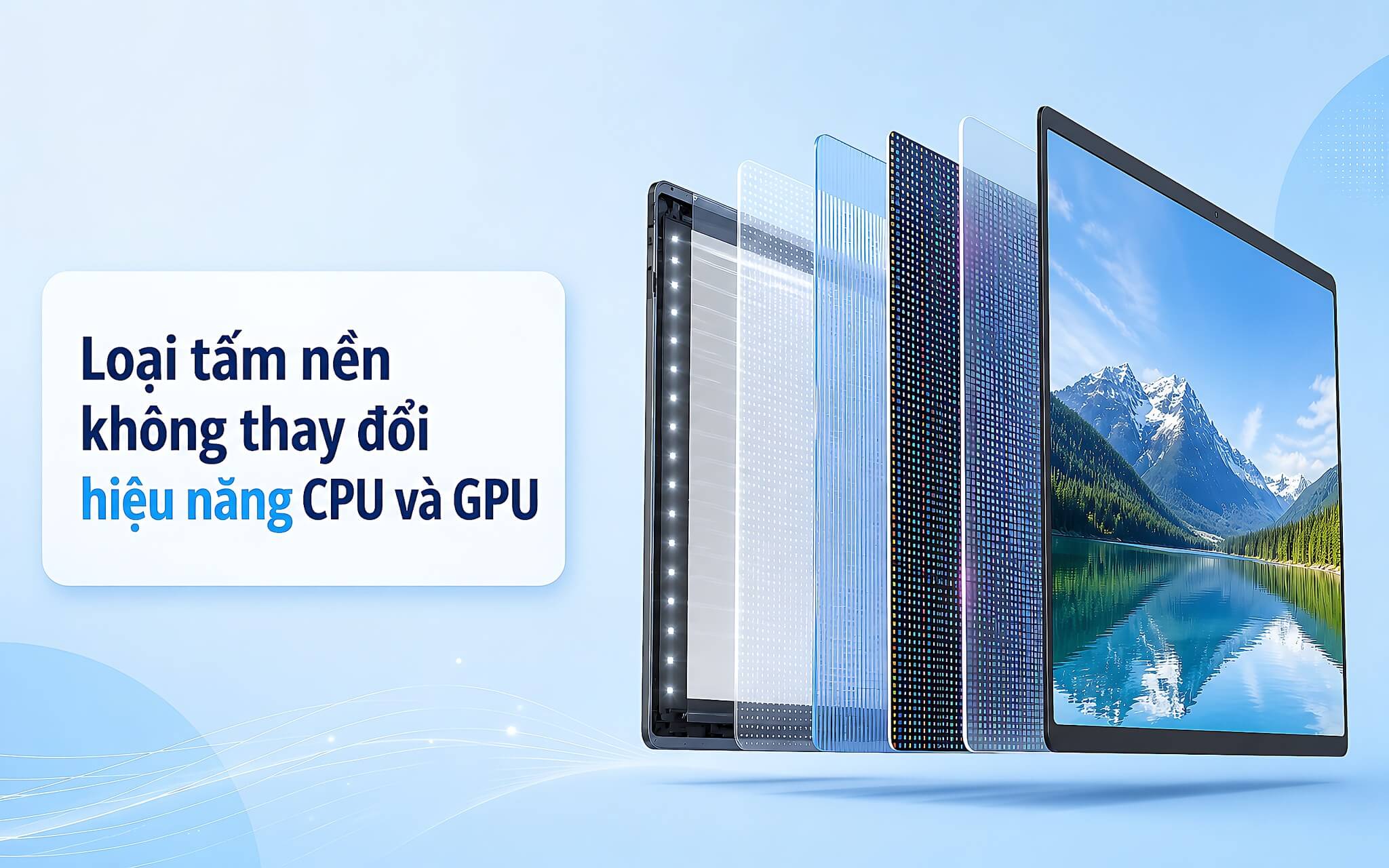 Loại tấm nền không thay đổi hiệu năng CPU và GPU của laptop Loại tấm nền không thay đổi hiệu năng CPU và GPU của laptop