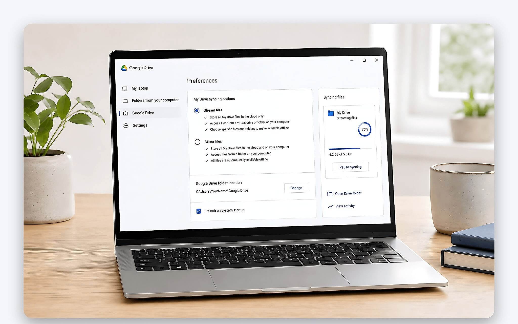 Thiết lập Google Drive for desktop với Stream và Mirror