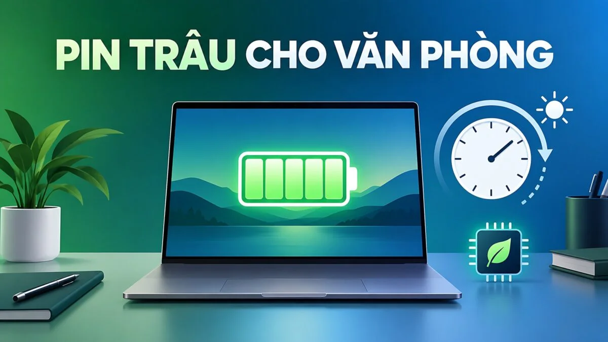 Laptop pin trâu cho văn phòng dùng cả ngày không cần sạc