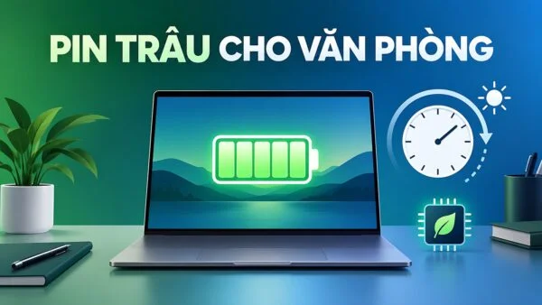 Laptop pin trâu cho văn phòng - Chọn theo dung lượng pin và hiệu suất chip