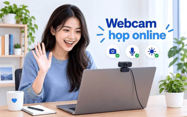 Webcam laptop cho họp trực tuyến - cách chỉnh hình ảnh và âm thanh