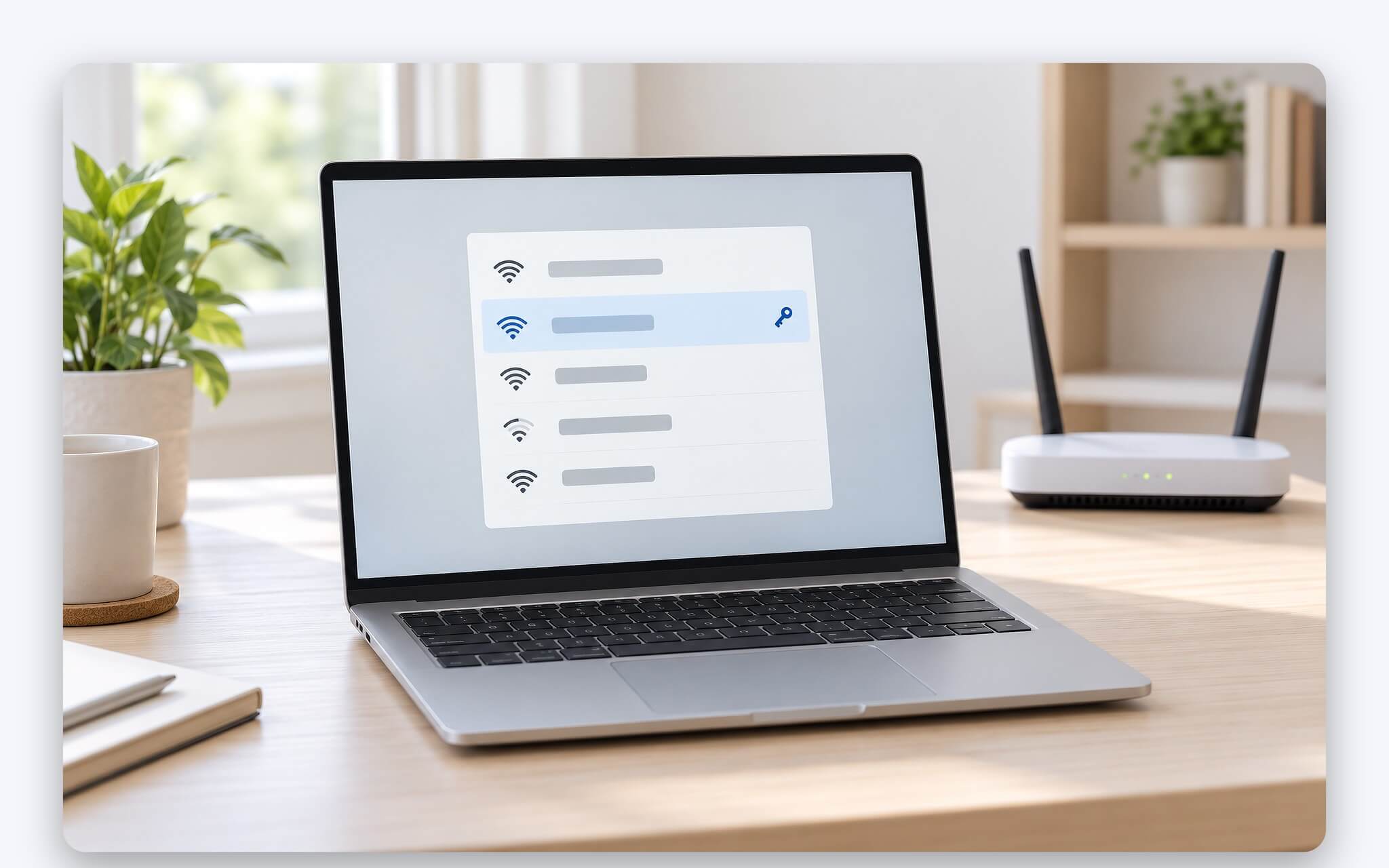 Windows lưu mật khẩu Wi-Fi đã mã hóa trong hồ sơ mạng của laptop